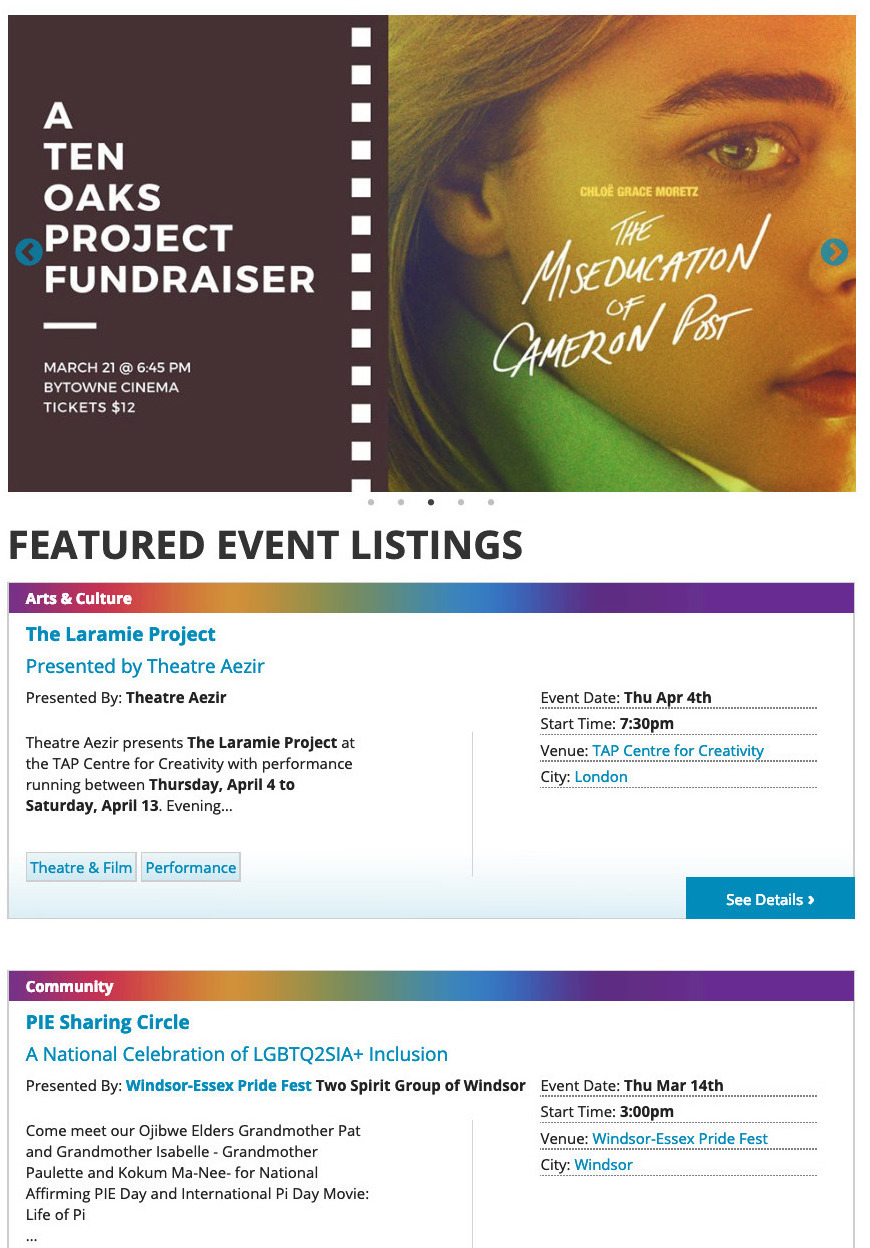 Example of listing placement