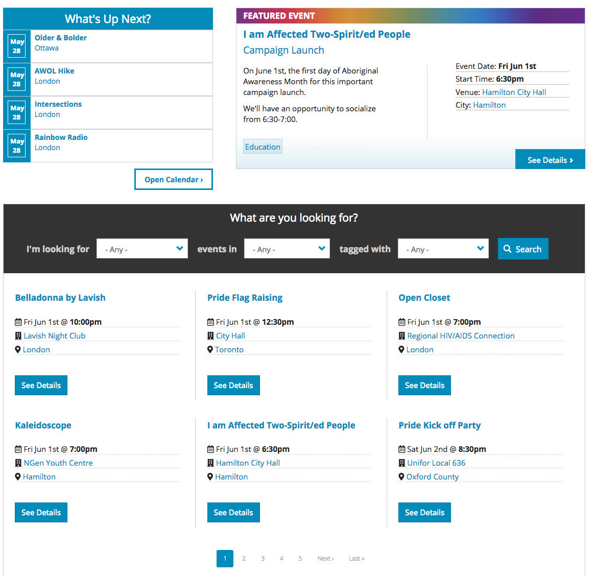Example of listing placement