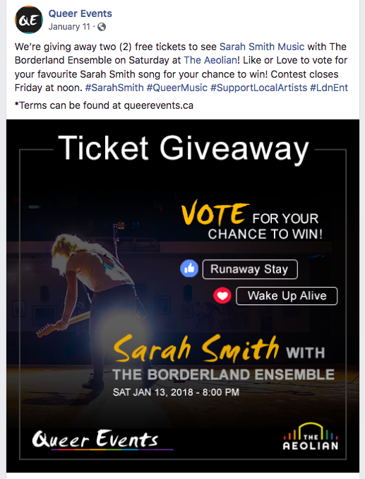 Sample of QE contest post for facebook