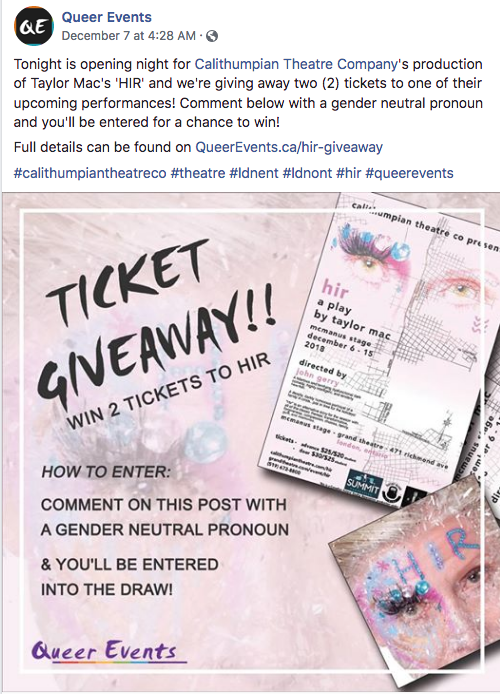 Sample of QE contest post for facebook