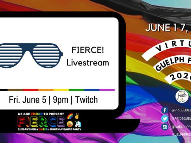 QueerEvents.ca - guelph virtual pride 2020 - fierce livestream event listing